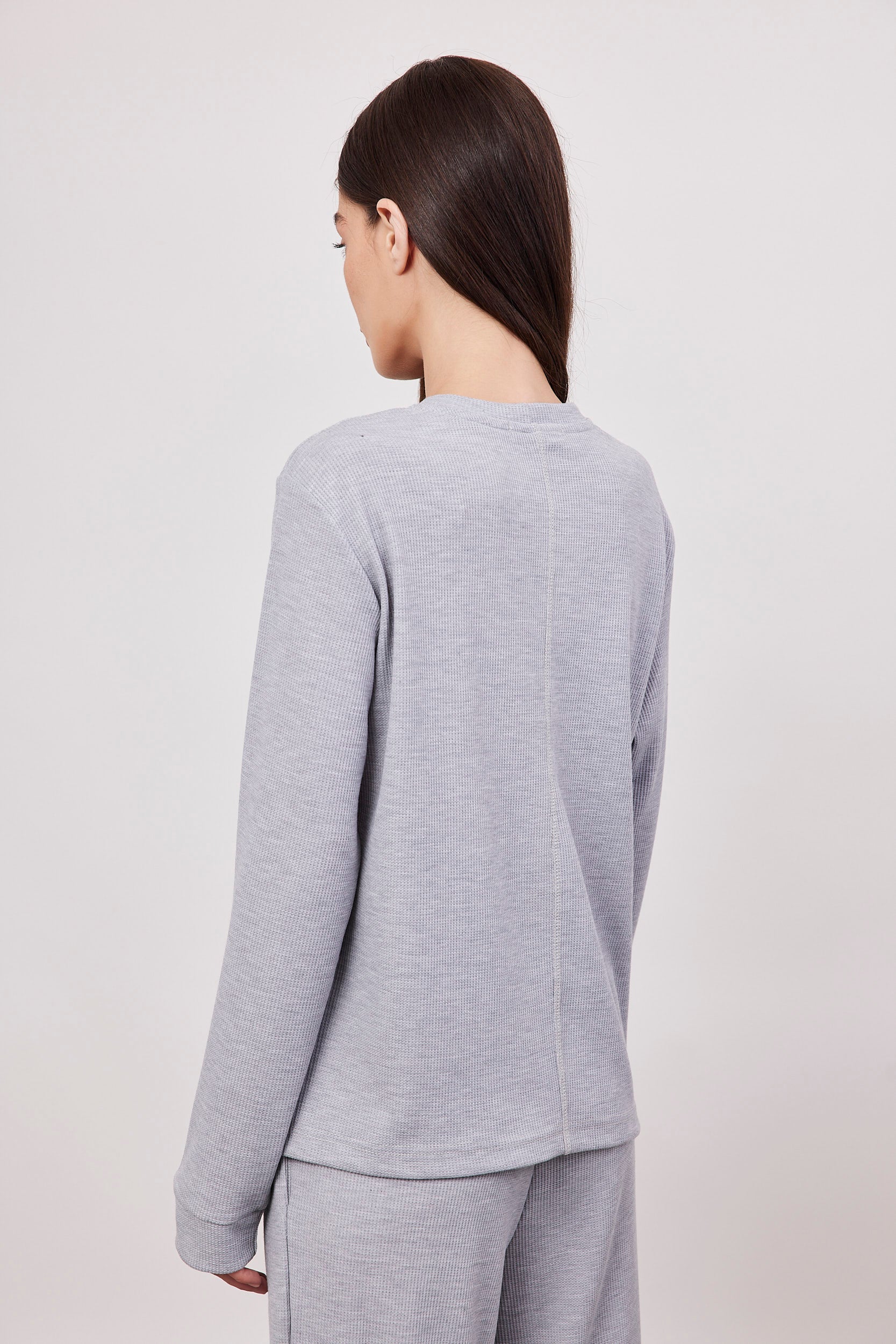 חולצה בד וופל ארוכה