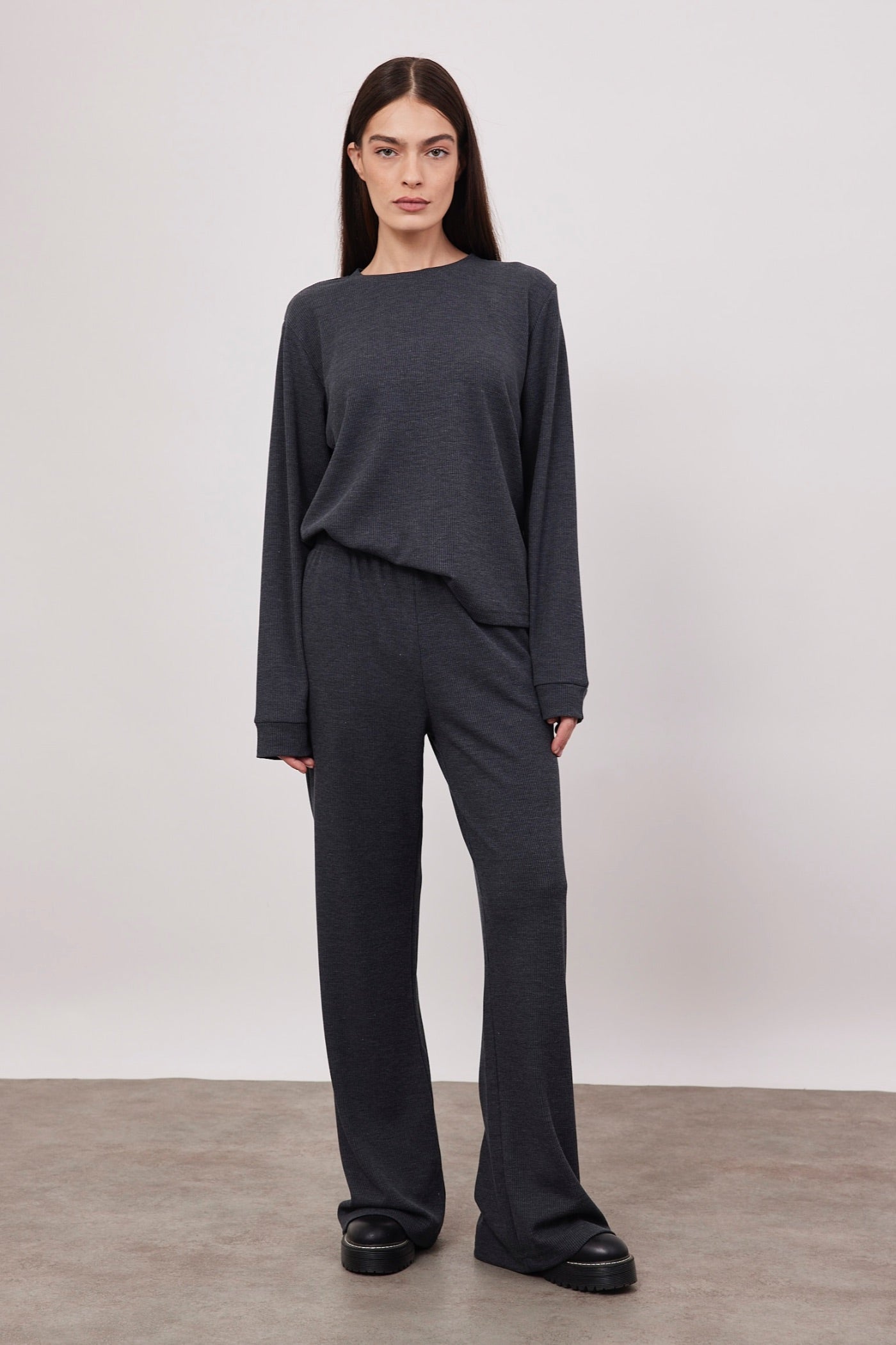 מכנסי בד וופל ארוכים