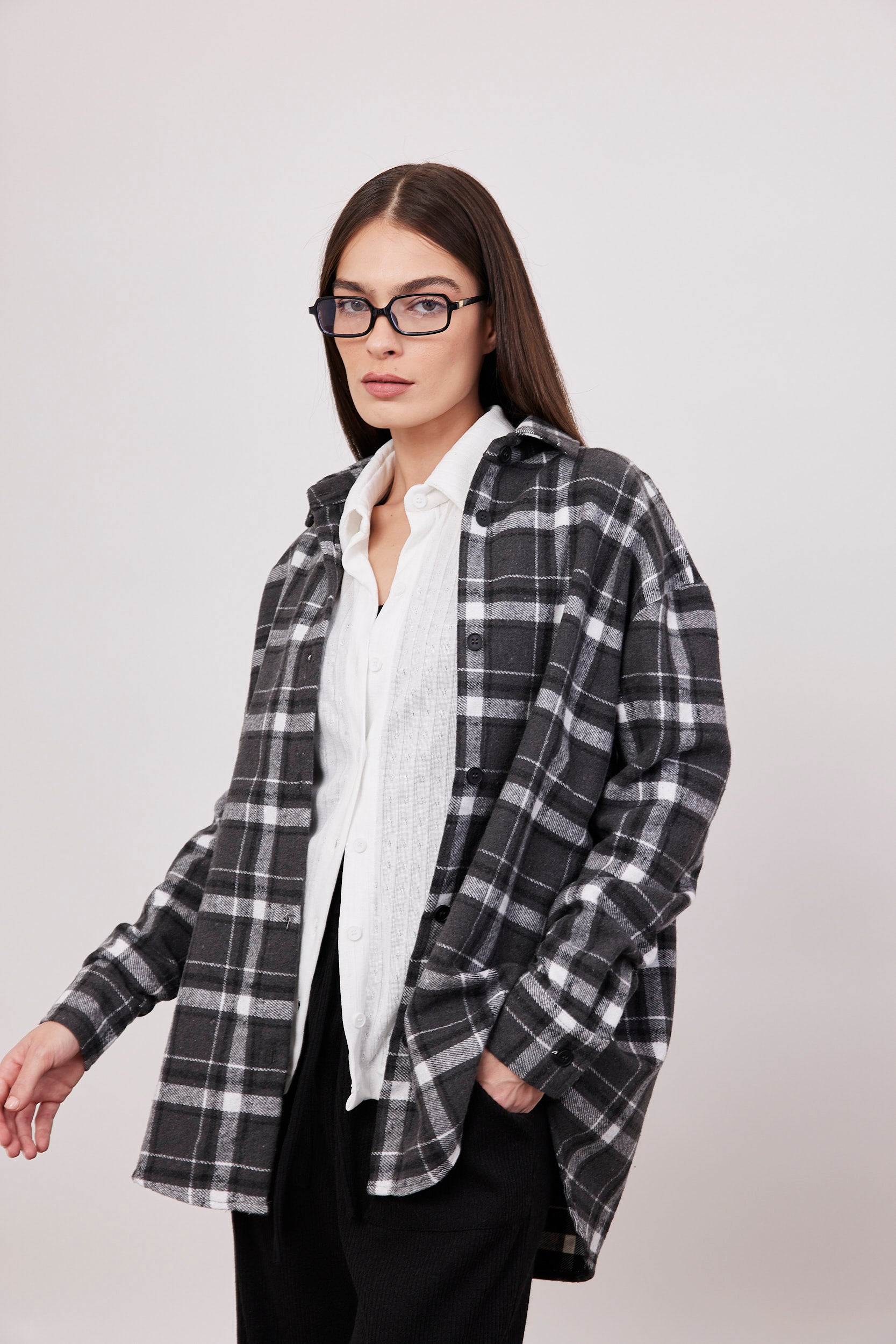 גקט משבצות ארוך