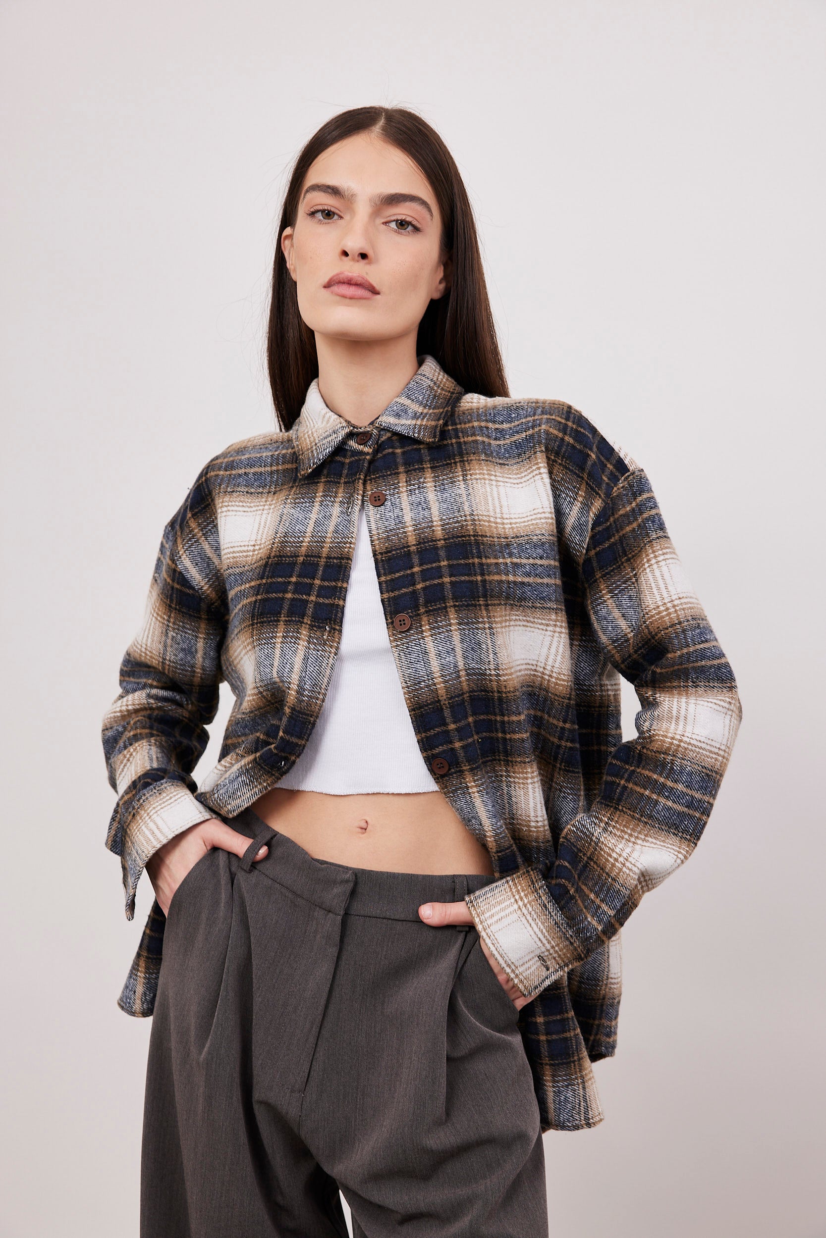 גקט משבצות ארוך