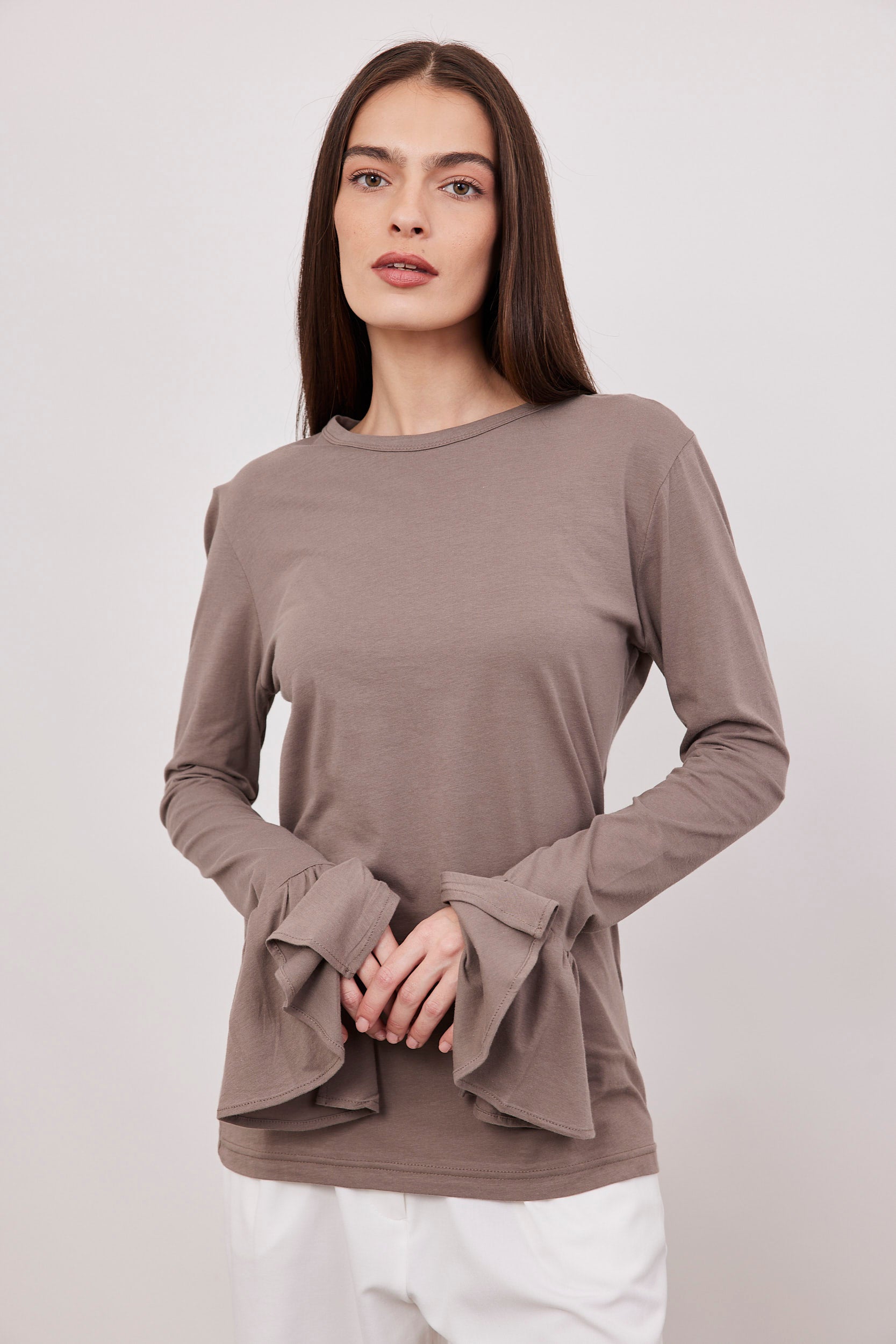 חולצה ארוכה עם שרוולי וולן