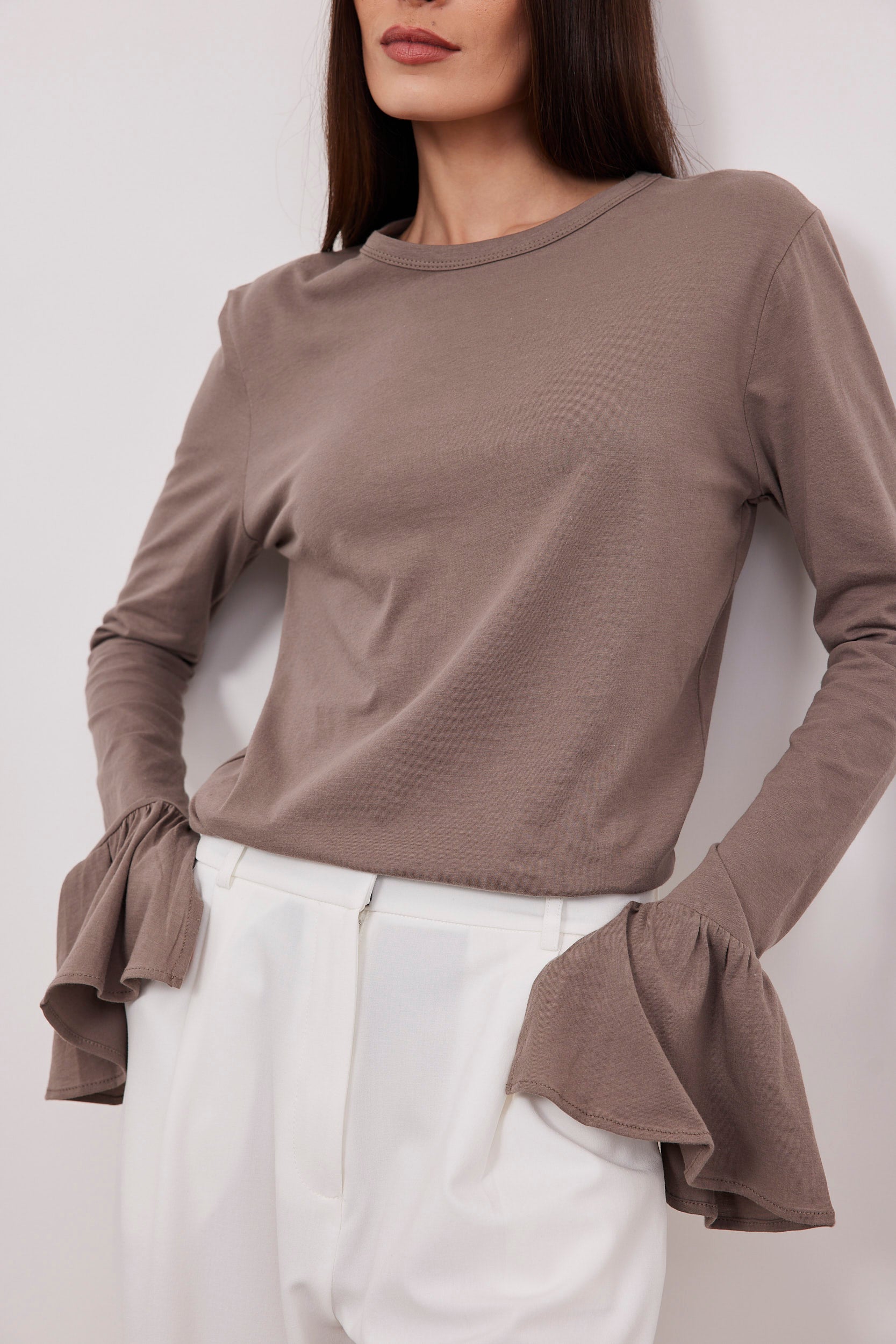 חולצה ארוכה עם שרוולי וולן