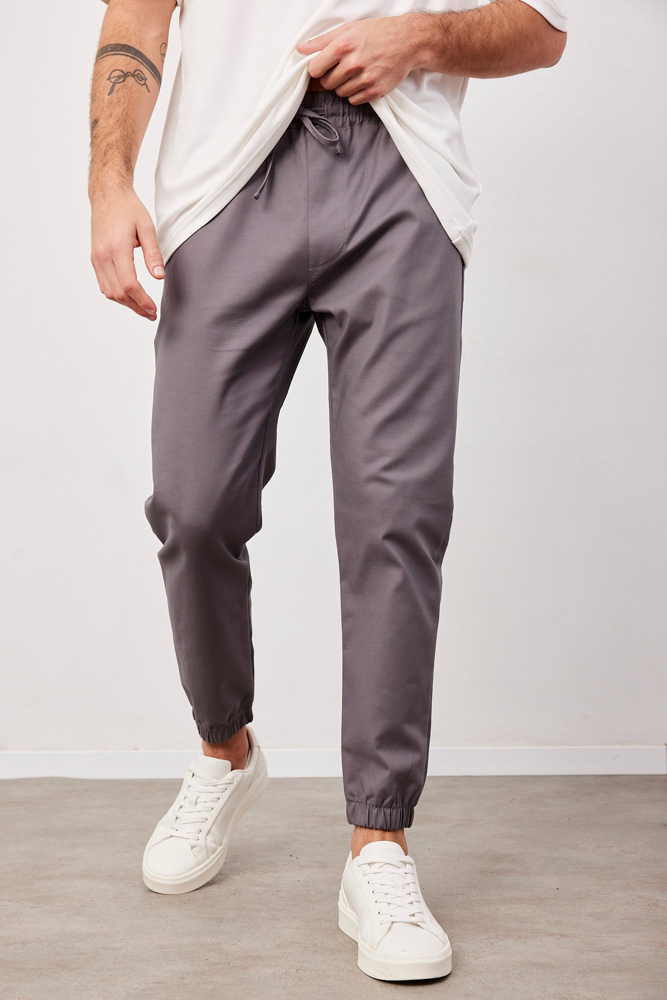 מכנסיים ארוכים עם גומי בסיומת - ITAY BRANDS