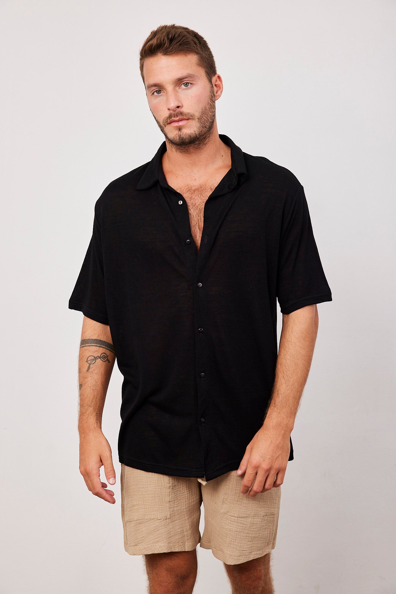 חולצה מכופתרת במראה פשתן - ITAY BRANDS