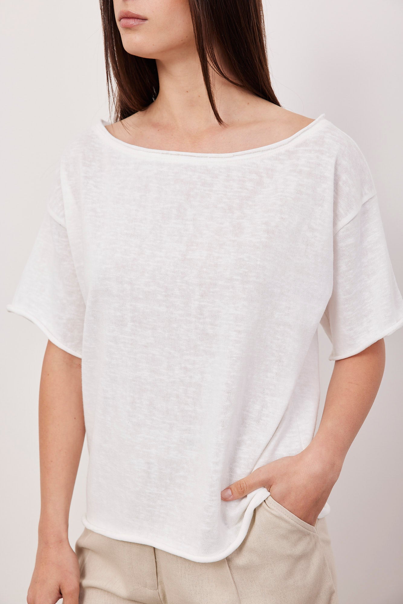 חולצה א-סימטרית במראה פשתן - ITAY BRANDS