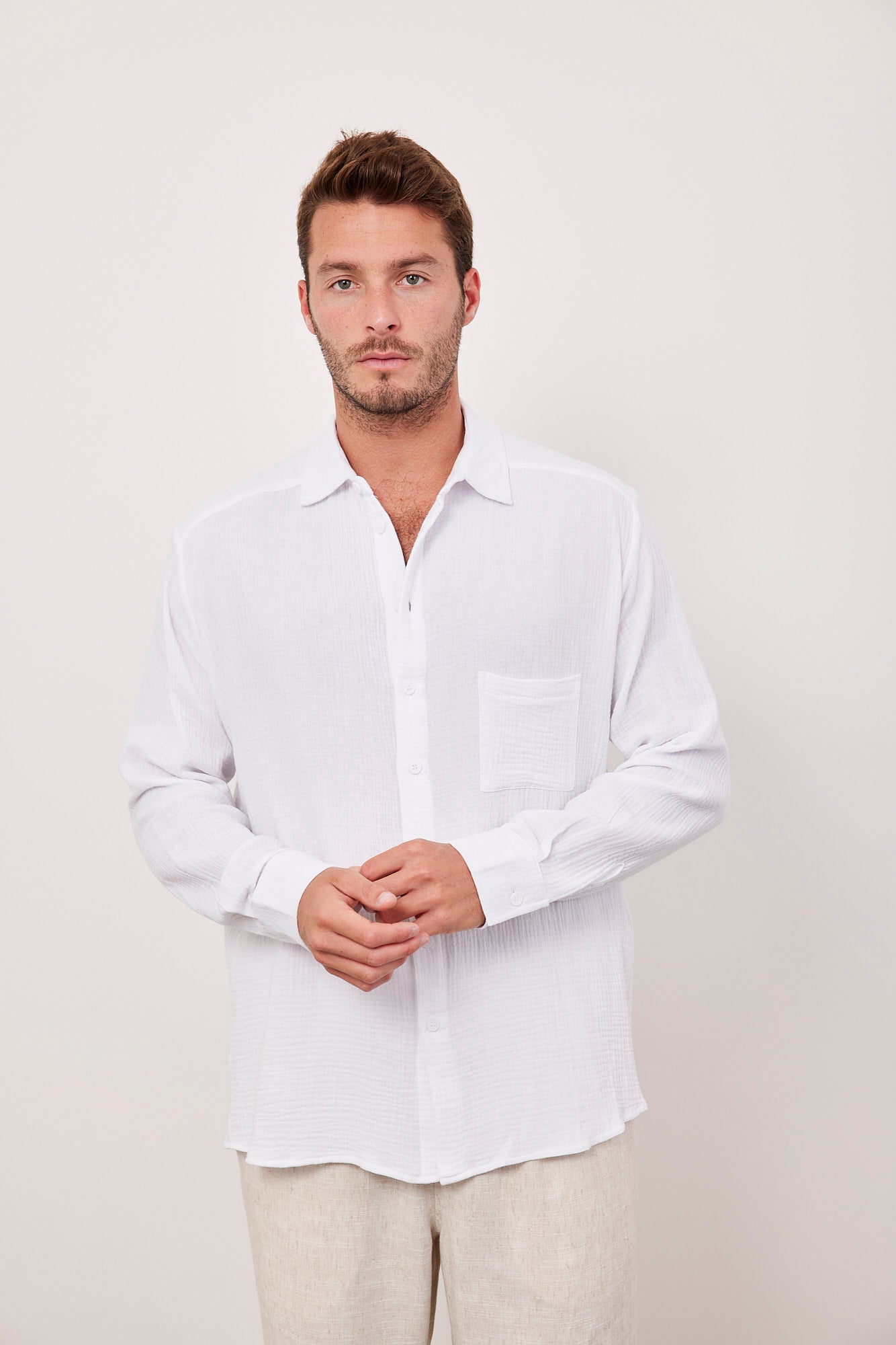 חולצה טטרה ארוכה מכופתרת - ITAY BRANDS