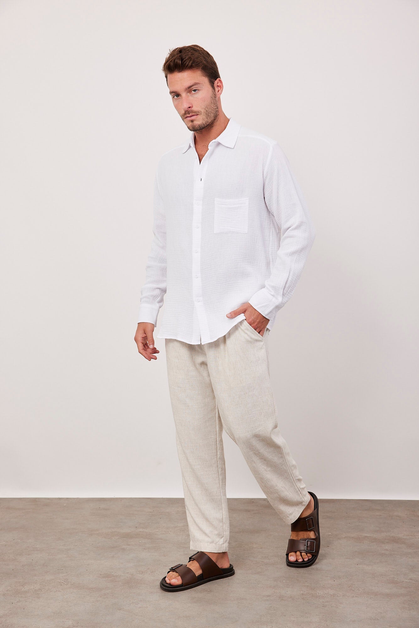 חולצה טטרה ארוכה מכופתרת - ITAY BRANDS