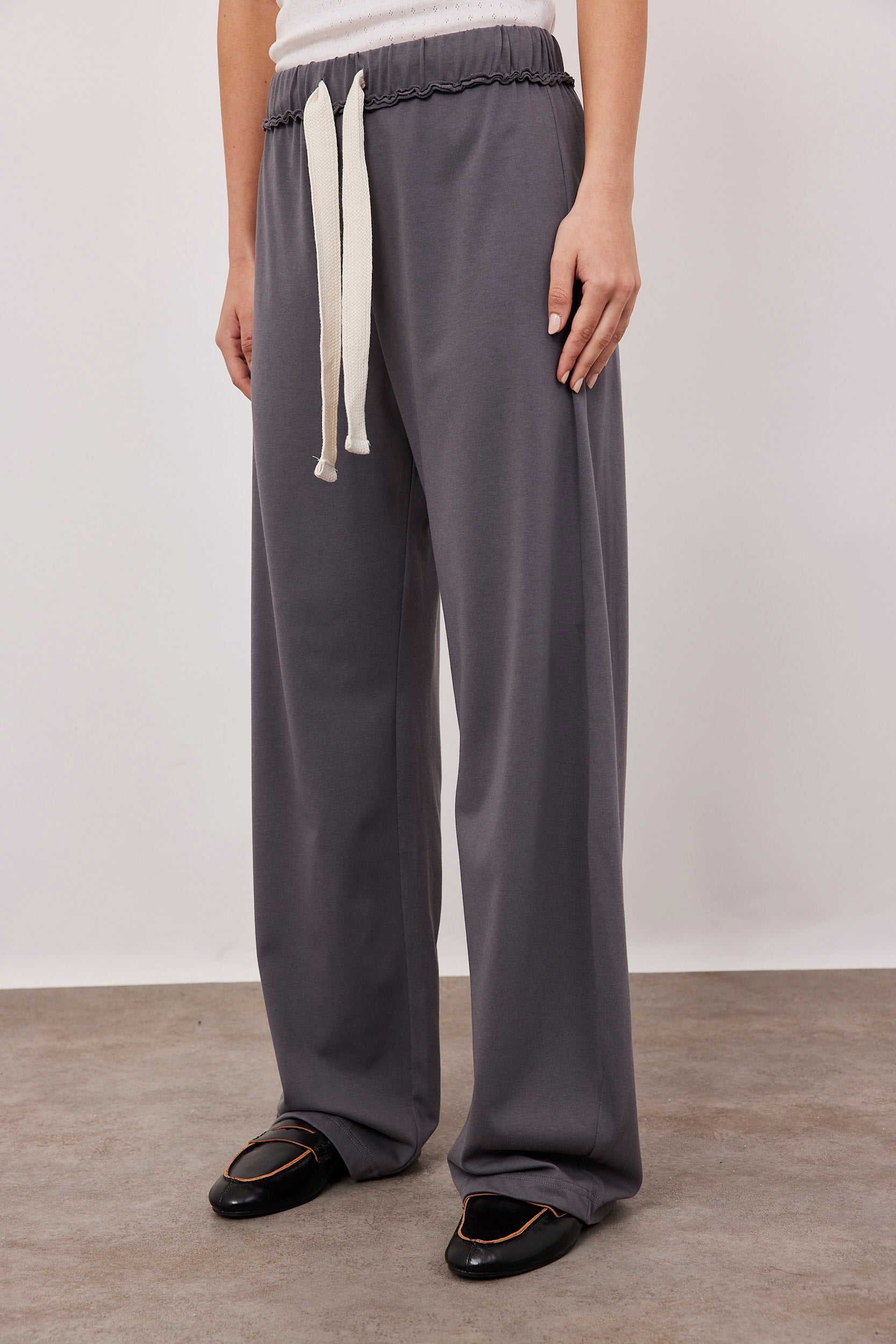 מכנסי כותנה ארוכים עם שרוך