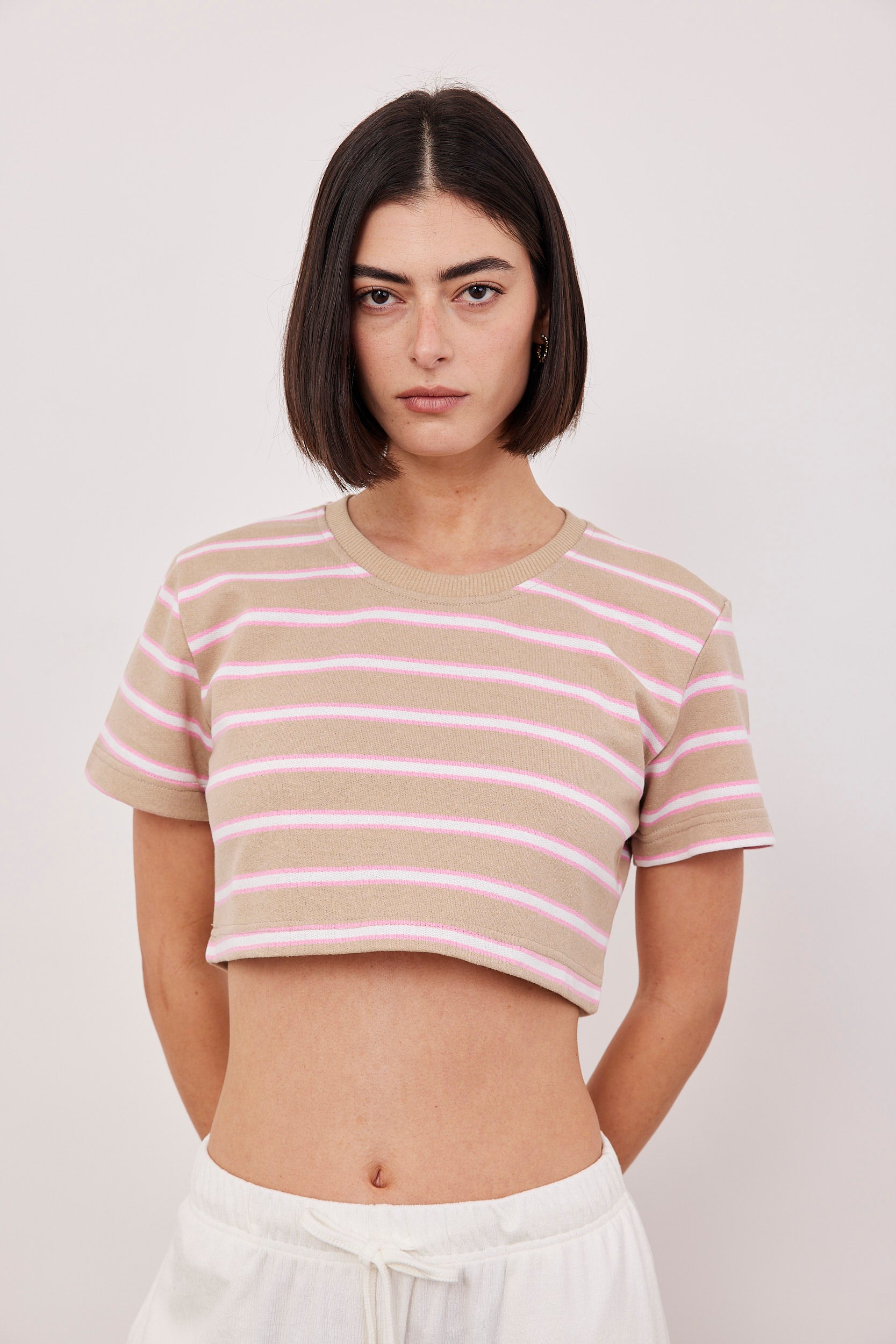 טי שירט קרופ פסים