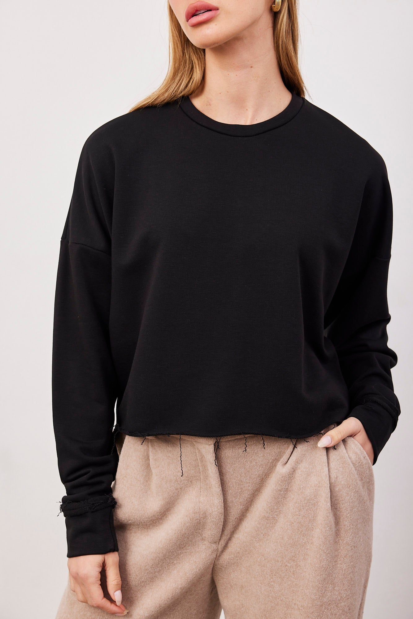 סווטשירט קרופ בסיומת פרומה - ITAY BRANDS