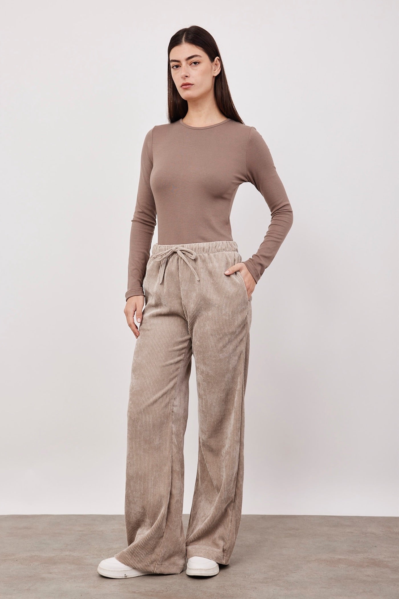 מכנסי קורדרוי עם גומי ושרוך - ITAY BRANDS