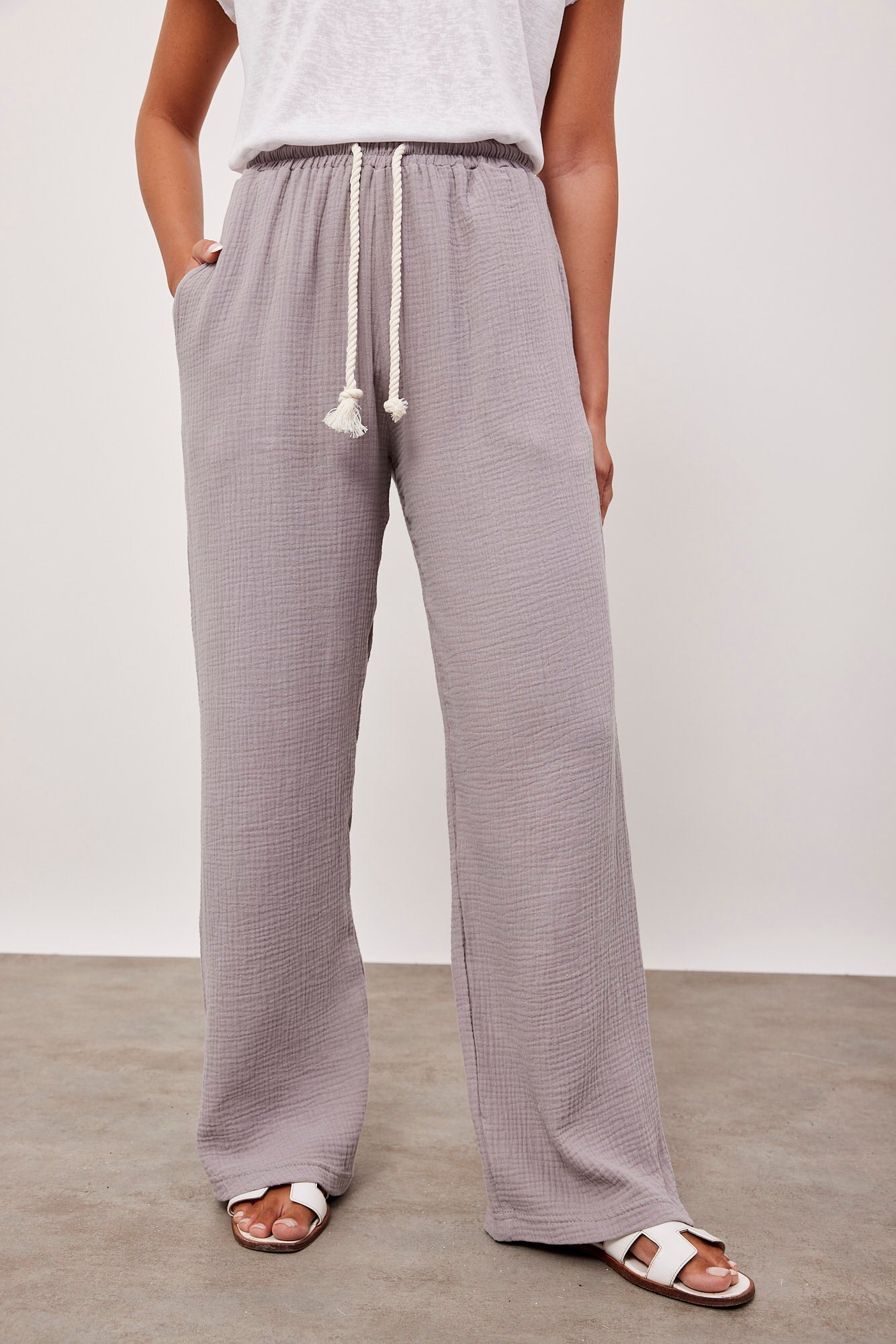 מכנסי טטרה ארוכים עם קשירה - ITAY BRANDS