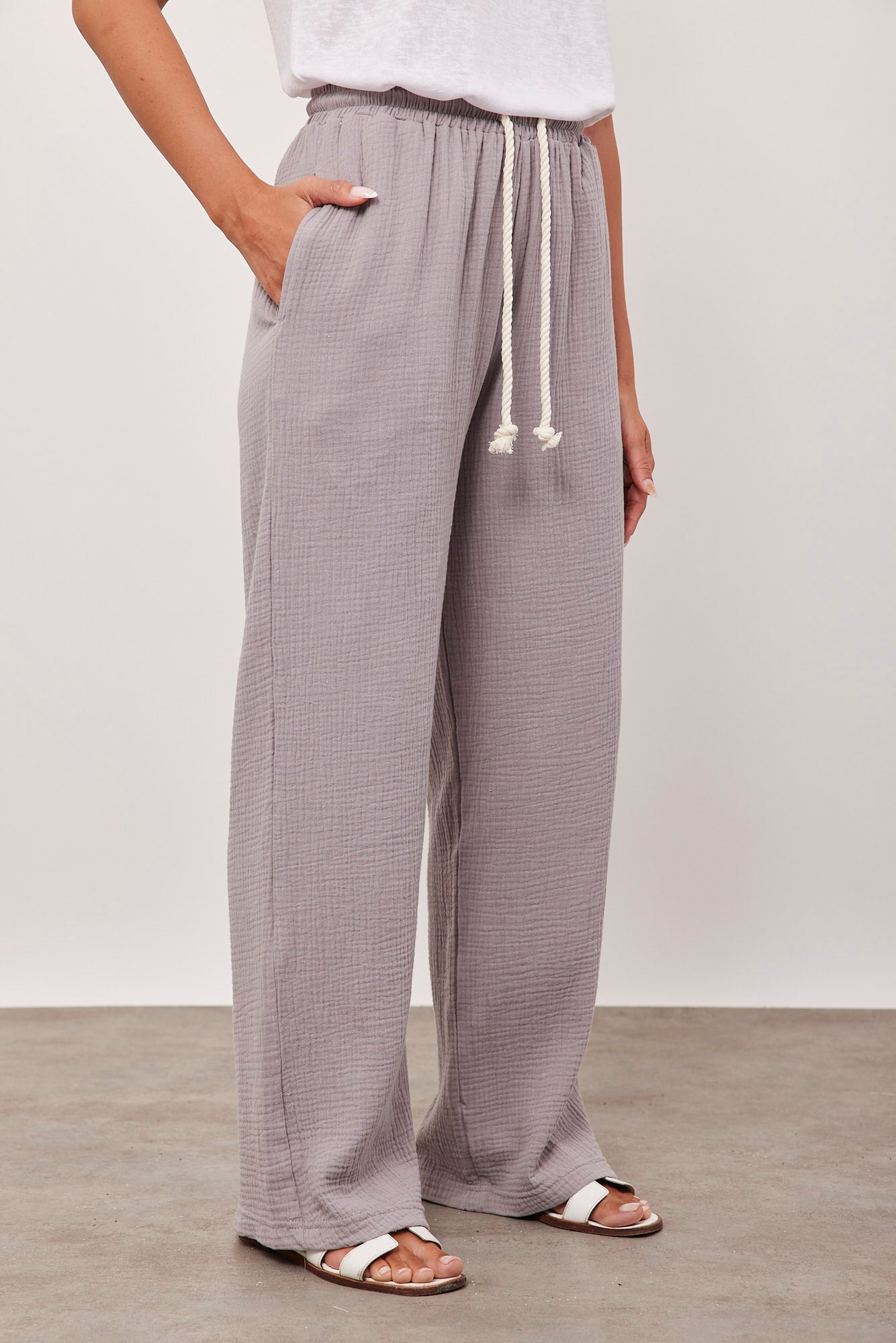 מכנסי טטרה ארוכים עם קשירה - ITAY BRANDS