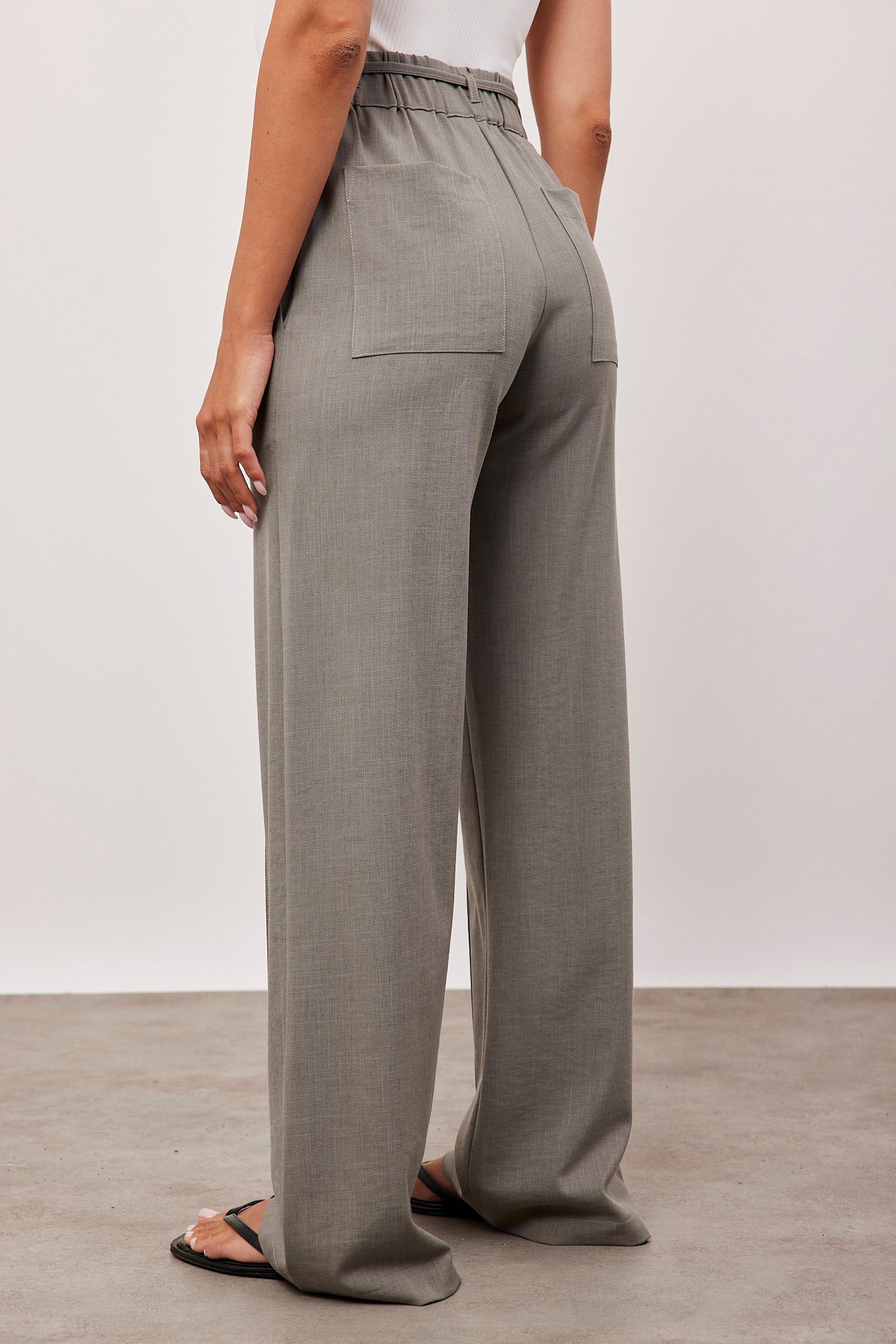 מכנסיים מחויטים בשילוב קשירה - ITAY BRANDS