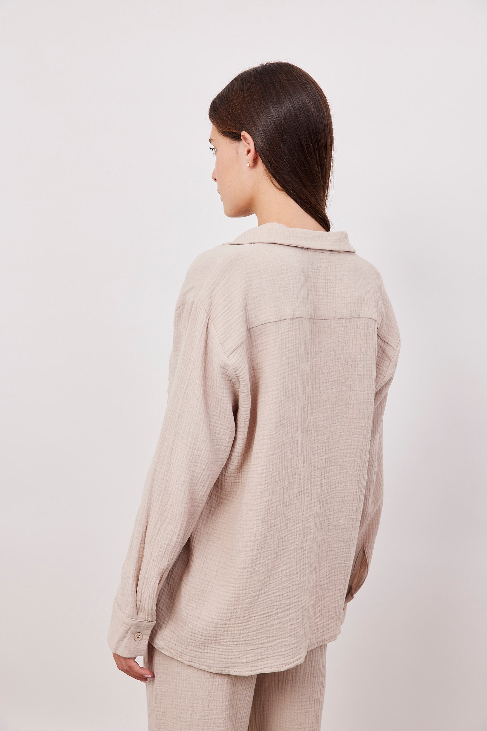 חולצת טטרה מכופתרת ארוכה