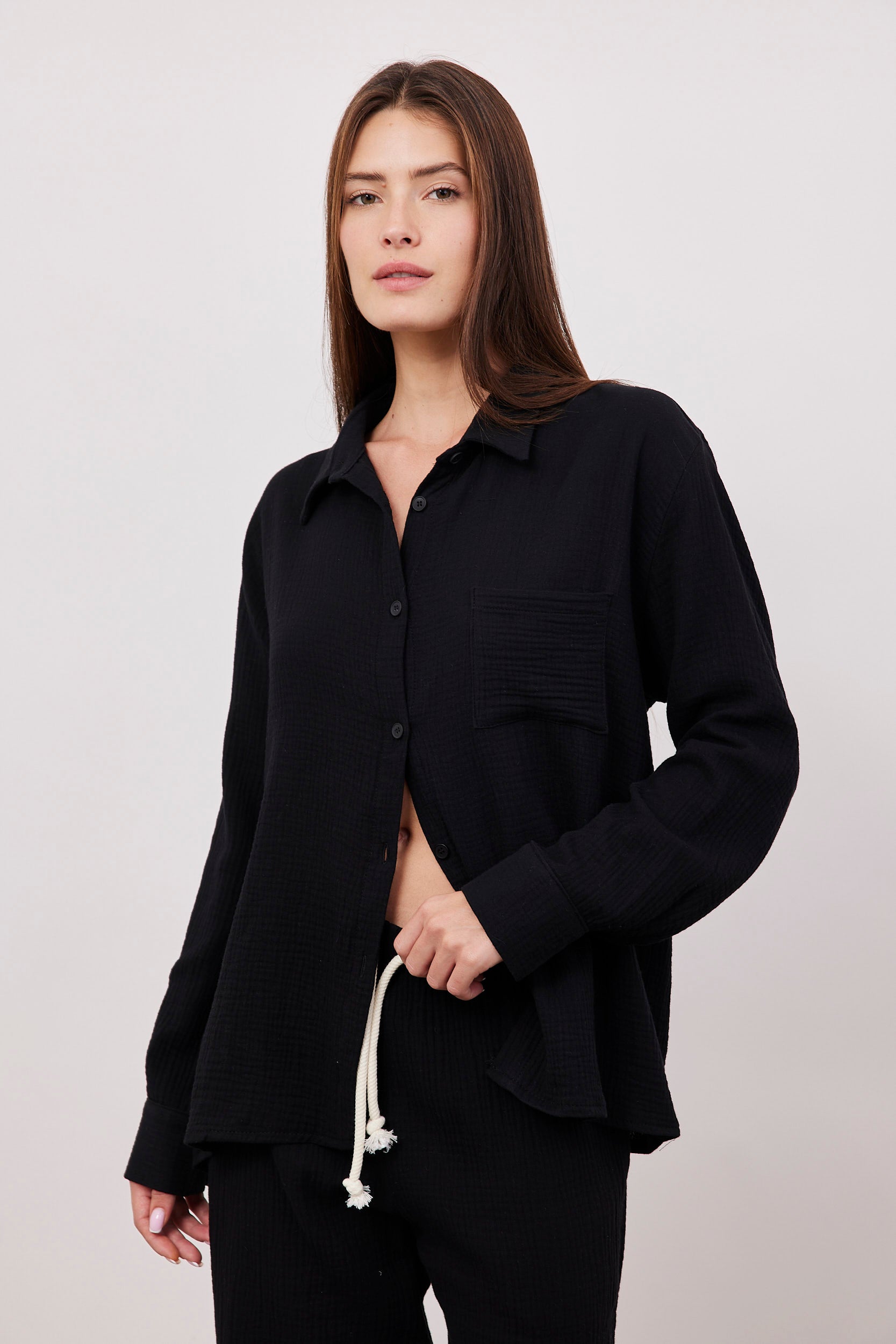 חולצת טטרה מכופתרת ארוכה