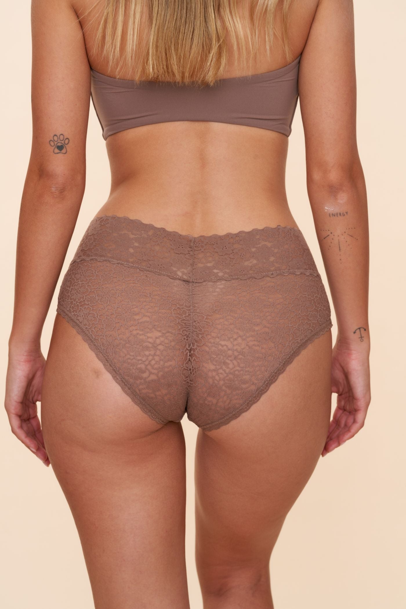 תחתון תחרה היפסטר - חום שוקולד - ITAY BRANDS