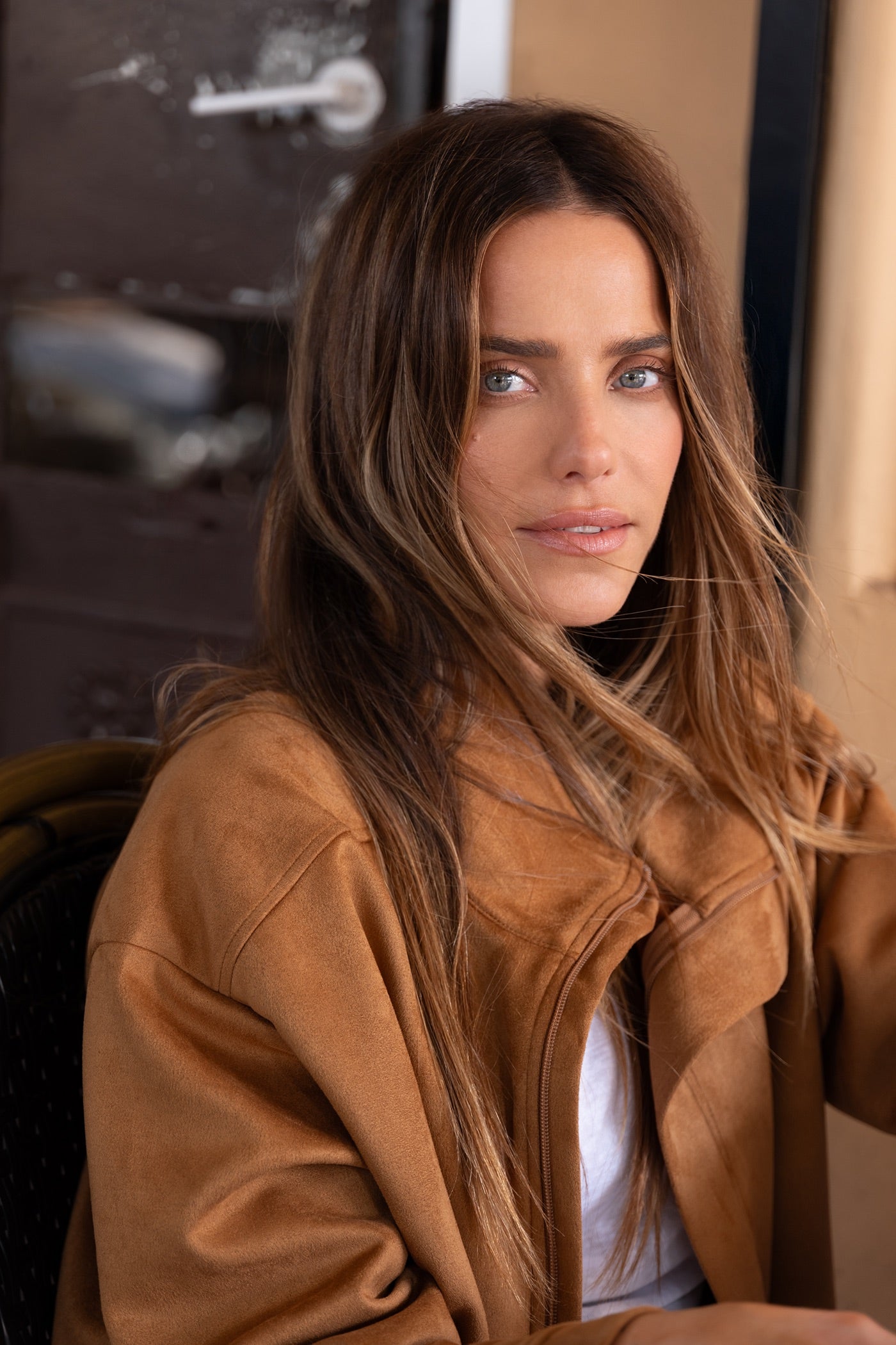 גקט מבד זמש עם רוכסן