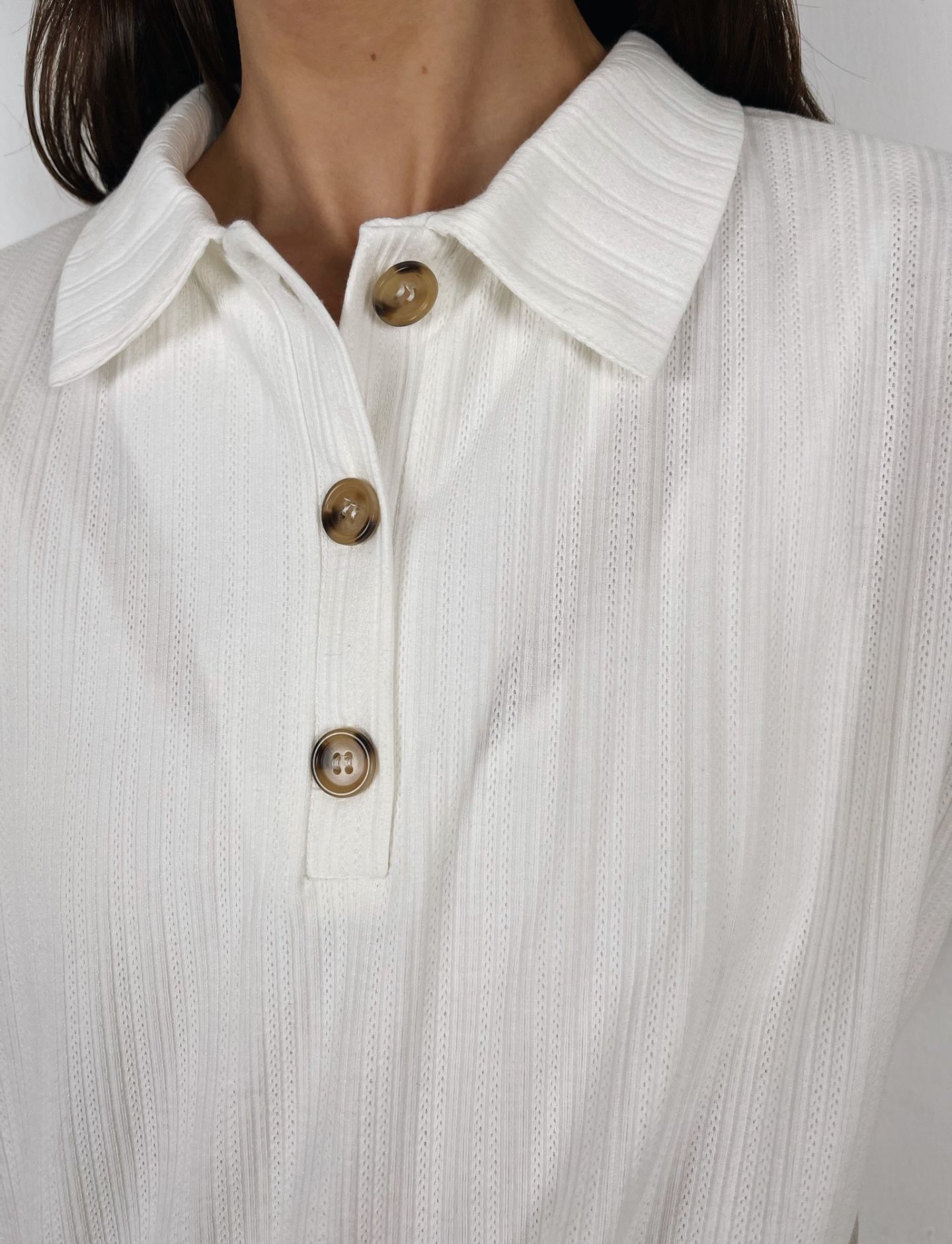 חולצת צווארון כפתורים אוברסייז